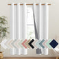 NICETOWN 100% Absolutely Blackout Linen Curtains with Thermal Insulated Liner, Greyish White, 42" Wide, 72" Length Energy Saving Curtains for Classroom 2 Panels Set, Vertical Blinds