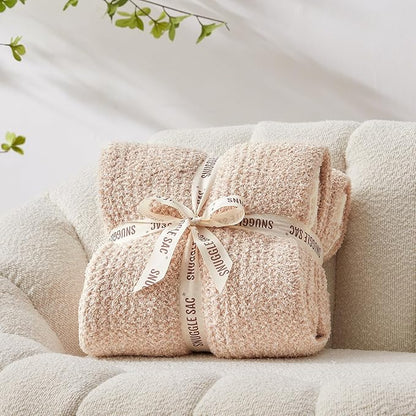 Snuggle Sac Twin XL Bed Blanket 66x90 inches, Super Soft Warm Beige Blankets for Bed, Living Room, Luxurious Microfiber Blanket Dupes, Heather Beige, 66x90 inches