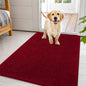 OLANLY Dog Door Mat for Muddy Paws 44x32, Absorbs Moisture and Dirt, Absorbent Non-Slip Washable Doormat, Quick Dry Chenille Mud Mat for Dogs, Entry Indoor Entryway Carpet for Inside Floor, Red