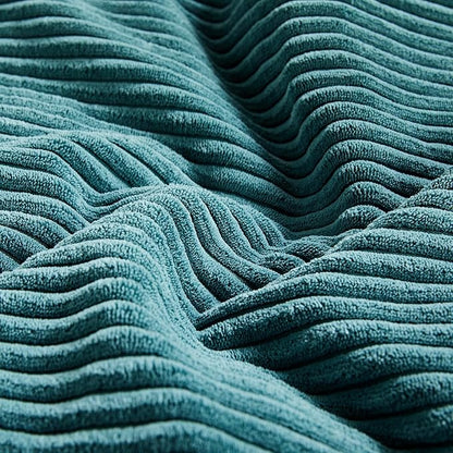 Fancy Homi 2 Packs Teal Lumbar Decorative Throw Pillow Covers 16x32 Inch for Living Room Couch Bed Sofa, Rustic Farmhouse Boho Home Decor, Soft Striped Corduroy Rectangle Accent Cushion Case 40x80 cm