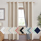 NICETOWN Cream Full Blackout Boho-Chic Linen Curtains 84 inch Long 2 Panels Set for Cafe Window, 42 inch Wide, Thick Linen Blend Drapes, Insulated Window Covers Draperies with White Backing