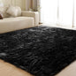 ORINOVA Washable Area Rugs 9x12 Living Room Large Black Faux Sheepskin Shaggy Fur Rug for Nursery Fluffy Rug for Bedroom Rectangle