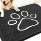 OLANLY Dog Door Mat for Muddy Paws 32x20, Paw Print Design, Absorbs Moisture and Dirt, Absorbent Non-Slip Washable Doormat, Quick Dry Chenille Mud Mat for Dogs, Entry Indoor Entryway Carpet, Dark Grey