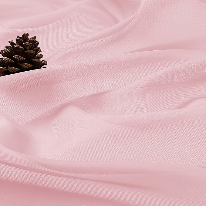 OVZME Blush Pink Sheer Curtains 120 Inches Long 2 Panels Set, 59 Inch Extra Wide Soft Airy Lightweight Sheer Curtains for Living Room, Farmhouse Voile Filmy Rod Pocket Drapes, 59Wx120L Inches
