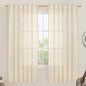 LAMIT Beige Linen Curtains 72 Inches Long 2 Panels for Living Room Faux Linen Textured Light Filtering Drapes Back Tab and Rod Pocket Boho Neutral Panels for Bedroom/Dining Room, 52 x 72 Inch