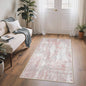 Area Rugs 3x5 for Living Room Bedroom, Modern Abstract Machine Washable Rug, Soft Low Pile Floor Carpet with Non Slip Backing for Entryway, Pink/Grey