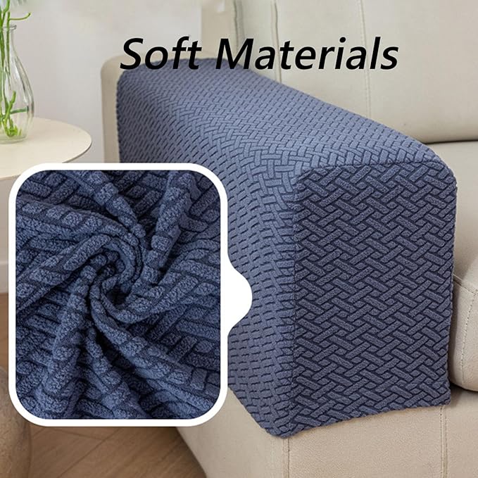 Soothing Home Sofa Covers, Sofa Hero Covers, Wear-Resistant Universal Couch Covers Washable Stretch Sectional Couch Cushion Covers (Light Blue,Arm Rest Covers 2pcs)