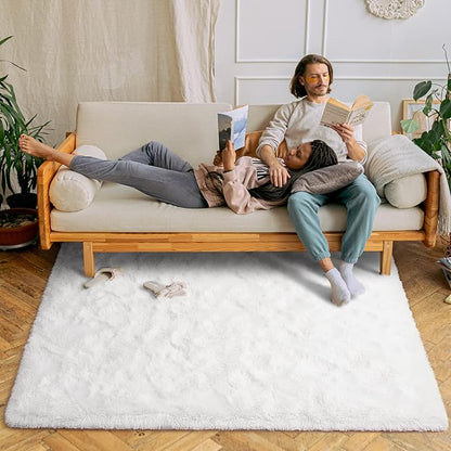 Chicrug Soft Area Rugs for Bedroom Living Room Plush Fluffy Rug 9x12 Feet, Shag Furry Area Rug Carpet Non Shedding for Nursery Children Kids Girls Room Home Decorative, Cream