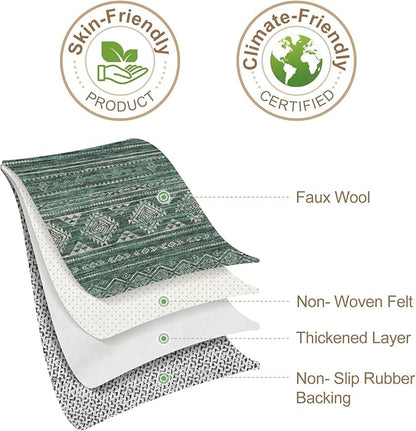 Nakagishi Area Rugs 9x12 Living Room: Washable Boho Large Neutral Modern Soft Farmhouse Green Rug Stain Resistant Indoor Floor Non-Slip Carpet for Women Home Enthusiasts Aged 25-45 - Bedroom Room