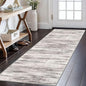 KOZYFLY Modern Abstract Kitchen Runner Rug, 2x6 Washable Rug Runner Non-Slip Soft Striped Hallway Runner Rugs, Grey/Light Beige/Brown Print Carpet Runner for Entryway Bathroom