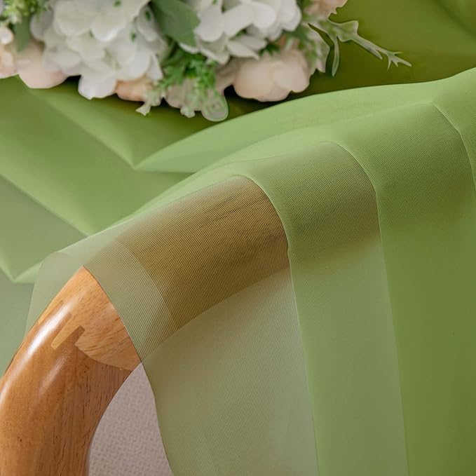 Simplebrand Lime Short Sheer Curtains 45 Inch Length for Small Windows, Rod Pocket 2 Panels Set Solid Voile Drapes Window Sheer Curtains for Bedroom Bathroom Kids Room Kitchen, 42x45 Inch, Lime