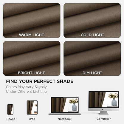 Joydeco Blackout Curtains 108 Inch Length 2 Panels Set, Thermal Insulated Long Curtains& Drapes 2 Burg, Room Darkening Grommet Drapes for Living Room Bedroom Window (W52 x L108 Inch, Khaki)