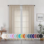 OWENIE Sheer Curtains 72 Inches Long for Bedroom Living Room, Rod Pocket Fimly Solid French Door Curtains Set of 2, Elegant Taupe Voile Curtains Panels Window Treatments, 42" Width
