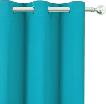 LEMOMO Teal Blackout Curtains 40 x 63 Inch Length/Set of 2 Curtain Panels/Thermal Insulated Room Darkening Blackout Curtains for Bedroom