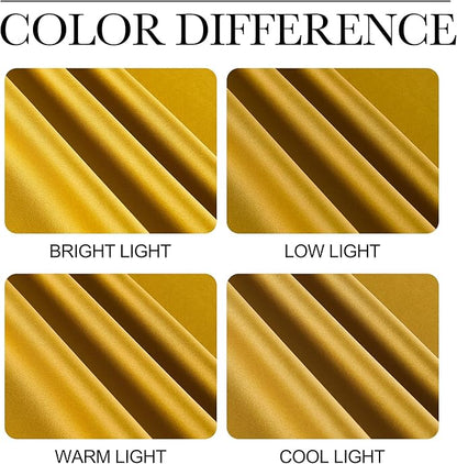 NICETOWN Gold Blackout Cafe Faux Silk Curtains for Small Windows, 42" Wide by 84" Long, 2 Panels, Grommet Privacy Blackout Satin Drapes for Home Decoration