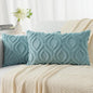 decorUhome Summer Throw Pillow Covers 12x20 Inch Set of 2, Soft Plush Faux Wool Aqua Solid Couch Pillow Covers, Accent Farmhouse Neutral Rectangle Pillow Cases for Sofa Bed Living Room