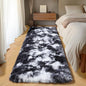 ONASAR Runner Rugs for Bedroom Living Room, Fluffy Black and White 2x6 Bedside Hallway Area Rug, Ultra Soft Plush Furry Faux Fur Non Slip Floor Carpet for Nursery Kids Dorm Closet Home Decor