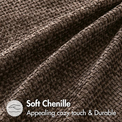 MIULEE Pack of 2 Couch Throw Pillow Covers 18x18 Inch Neutral Dark Brown Boho Accent Decorative Pillow Covers Soft Chenille Farmhouse Cushion Covers for Home Decor Bed Sofa Living Room