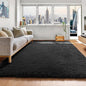 ONASAR Black Area Rugs for Bedroom Living Room, Fluffy Fuzzy Shaggy 4x6 Bedside Rug, Soft Plush Modern Indoor Floor Carpet for Nursery Kids Girls Boys Teen Dorm Home Office Decor Aesthetic