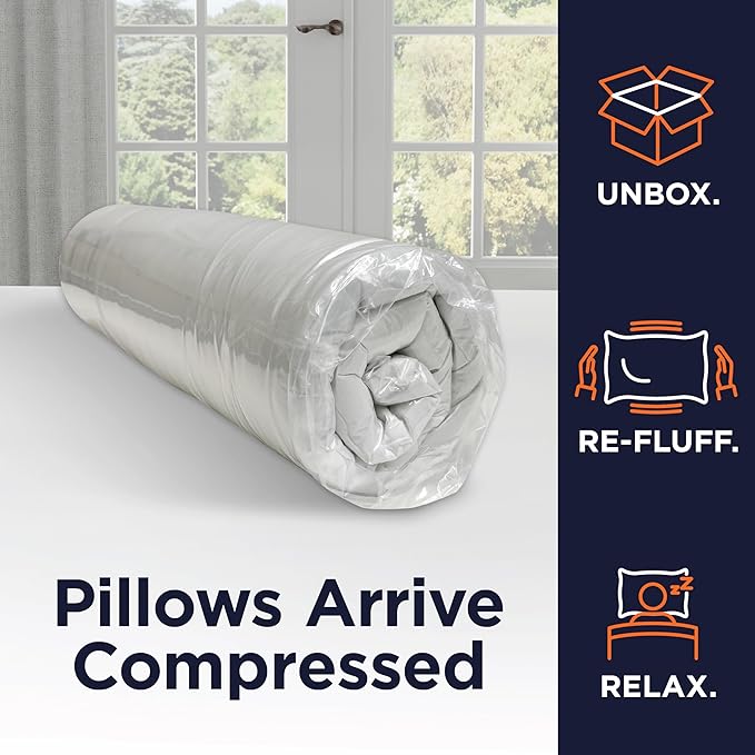 Amazon Basics Long Body Pillow for All Position Sleepers, 20 x 54 inches, Supportive, 1 Pack