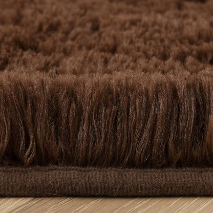 Chicrug Soft Runner Rug for Bedroom Living Room Plush Fluffy Rug 2x10 Feet, Shag Furry Runner Carpet Non Shedding for Nursery Children Kids Girls Room Home Decorative, Coffee