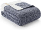 Snuggle Sac Super Soft & Reversible Heather Navy Throw - Oversized Cozy Knit Blanket for Bed, Sofa, Living Room, Twin Size (60x80 Inches)