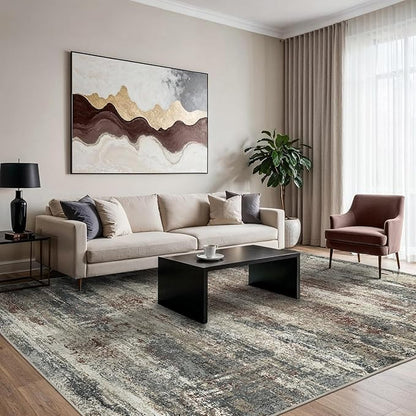 Area Rugs 5x7 for Living Room Bedroom, Modern Abstract Machine Washable Rug, Large Soft Low Pile Floor Carpet with Non Slip Backing for Dining Room, Mystic Forest