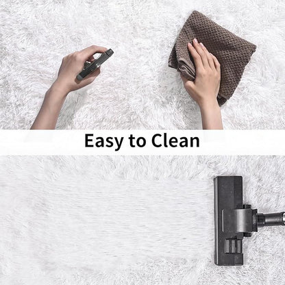 Soft Runner Rugs for Bedroom Hallways, 2x4 White Fluffy Shag Throw Area Rug Non Slip for Bedside Dorm, Long Shaggy Furry Carpet for Nursery Living Room