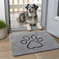 Smiry Dog Door Mat for Muddy Paws, Absorbent Dirt Trapper Non Slip Quick Dry Washable Chenille Mat for Mud Dogs, Entry Rug for Indoor and Outdoor (24x16 Inches, Grey and Black)