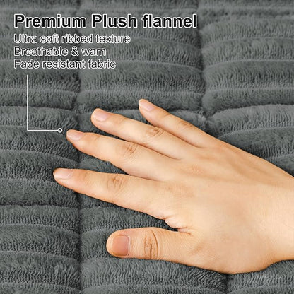 Smiry Couch Cover for Dogs Washable, Non Slip Fuzzy Pet Couch Covers for 3 Cushion Sofa Pet Friendly, Thick Soft Sofa Slipcovers Cushion Protector (Dark Grey, 27.6" x 88")