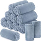 Buryeah 12 Pcs Flannel Throw Blanket Bulk 50 x 60 in Sleepover Blanket Outdoor Wedding Throw Lightweight, Oeko-tex Standard 100 Certified for Sofa Homeless Gifts (Dusty Blue)