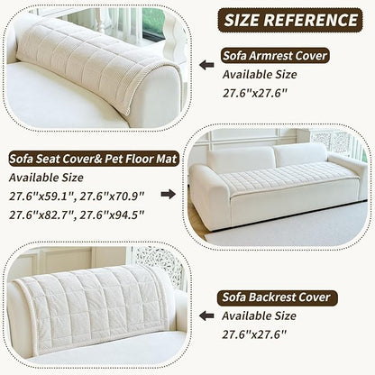 Couch Covers for Dogs Washable, Non Slip Couch Covers for Loveseat Sofa Pet Friendly, Soft Fuzzy Sofa Covers for Pet, Dog Couch Cover Furniture Protector(1PC,Beige White,27.6"x59.1")