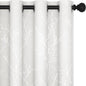 Deconovo Room Darkening Curtains, White Curtain, Thermal Insulated & Noise Reducing Drapes, Silver Branch Pattern, 52 x 95 Inch Long, Grommet Panels for Bedroom Living Room Office Nursery, Set of 2
