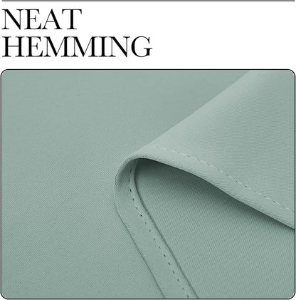 NICETOWN Curtains for Living Room 2 Panels, Rod Pocket Thermal Drapes for Bedroom, Room Darkning Fresh Shading Blinds Modern Home Decoration for Girls, W42 x L63 in per Panel, Seafoam Green