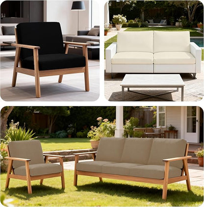 4Pcs Patio Stretch Cushion Covers,Outdoor Sofa Replacement Cover Slipcovers for Patio Furniture Cushion Covers, Washable Reusable Furniture Protector