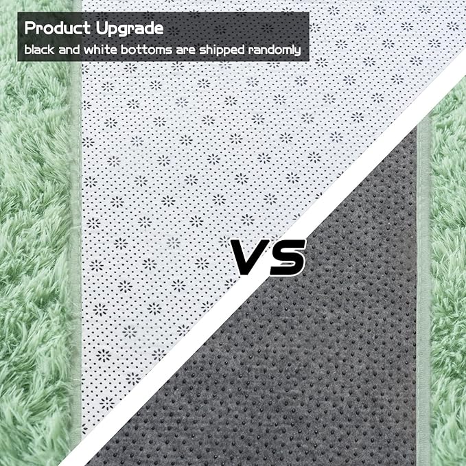 Pionblank Fluffy Large Rug for Living Room 6x9 Feet, Modern Soft Shag Area Rug, Plush Fuzzy Carpet for Bedroom Girls Boys Room Home Nursery Teens Dorm Decor, Mint Green