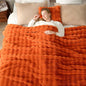 Cozy Bliss Faux Fur Throw Blanket for Bed King Size, Bubble Plush Blanket, Fuzzy Soft & Thick Blanket for Fall Bed Sofa Living Room, 108x90 Inches Halloween Burnt Orange