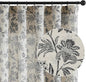 jinchan Linen Floral Curtains for Living Room with Printed Flower 96 Inches Long Light Filtering French Country Back Tab Rod Pocket Black Window Curtain Set Farmhouse Drapes 2 Panels Black