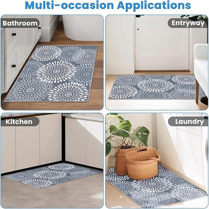 StepRite Runner Rug 2 x 3 ft, Washable Rugs, Hallway Runner Rugs, Kitchen Runner Rug Non Slip, Soft Runner with Rubber Backing for Kitchen, Hallway, Laundry, Bedroom, Living Room