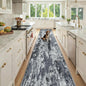 Washable Area Rugs 2'6'' x14 Non-Slip Modern Abstract Soft for Living Room Entryway Bedroom Nursery, Print Pattern, Black Navy Blue Gray
