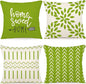 YCOLL Pillow Covers 16x16 Set of 4, Modern Sofa Throw Pillow Cover, Decorative Outdoor Linen Fabric Pillow Case for Couch Bed Car, Sage Green