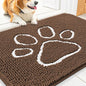 Smiry Dog Door Mat for Muddy Paws, Absorbent Dirt Trapper Non Slip Quick Dry Washable Chenille Mat for Mud Dogs, Entry Rug for Indoor and Outdoor (30x20 Inches, Coffee and White)