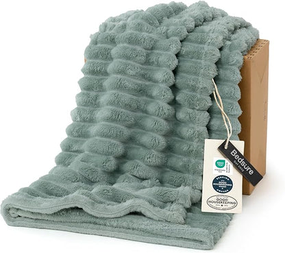 Bedsure GentleSoft Twin Blanket for Couch - Cozy Soft Blankets for Women, Cute Small Fleece Throws for Girls, Sage Green, 60x80 Inches
