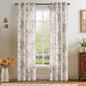 jinchan Linen Floral Curtains 84 Inch Length for Living Room Bedroom Light Filtering Farmhouse Peony Flower Drapes Rustic Window Curtain Set Rod Pocket Back Tab 2 Panels Black