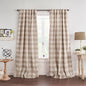 Elrene Home Fashions Farmhouse Living Grainger Buffalo-Check Blackout Window Curtain, Living Room and Bedroom Drape with Rod Pocket Tabs, 52" x 95", Linen, 1 Panel