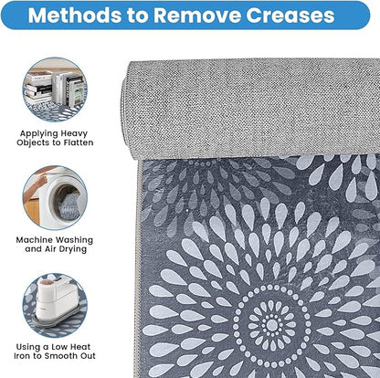 StepRite Runner Rug 4 x 6 ft, Washable Rugs, Hallway Runner Rugs, Kitchen Runner Rug Non Slip, Soft Runner with Rubber Backing for Kitchen, Hallway, Laundry, Bedroom, Living Room