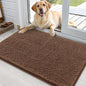 OLANLY Dog Door Mat for Muddy Paws 35x24, Absorbs Moisture and Dirt, Absorbent Non-Slip Washable Doormat, Quick Dry Chenille Mud Mat for Dogs, Entry Indoor Entryway Carpet for Inside Floor, Mocha