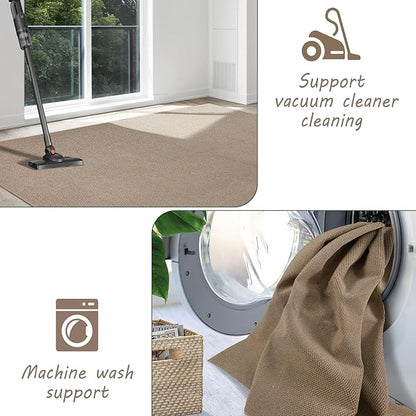 5x7 Area Rugs - Rug for Living Room, Washable Area Rugs 5x7 for Bedroom, Non-Slip Carpet for Dorm Room (Brown)
