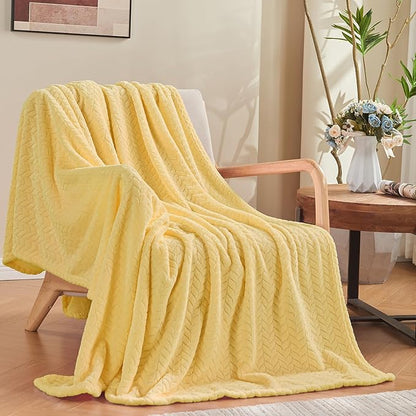 inhand Champagne Gold Fleece Throw Blanket for Couch, Super Soft Flannel Blanket, Lightweight Fuzzy Blankets Sofa Bed Office, Washable Cozy Plush Fleece Blankets&Throw for All Season(50x60 Inches)