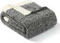 Snuggle Sac Heather Black Throw Blanket for Couch, Reversible Super Soft Micorfiber Blankets Dupes Warm Cozy Knit Fuzzy Plush Throws for Sofa, Bed, Heather Black, 50x60 inches